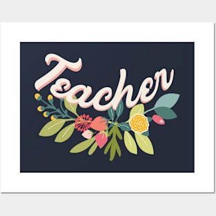 Teacher with Wild Flowers for Teacher Gift Teacher Clothing Posters and Art